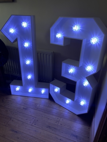 Light Up Numbers Hire